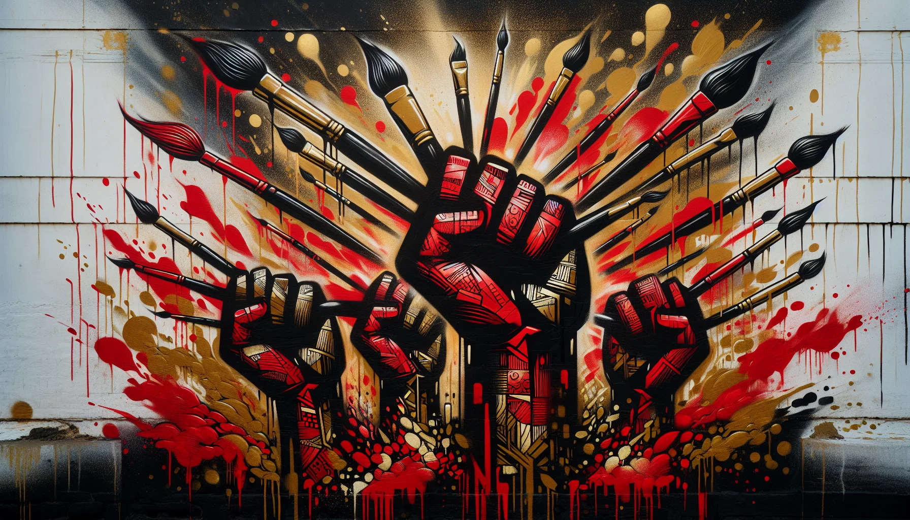 Fresque murale symbolisant la résistance artistique russe